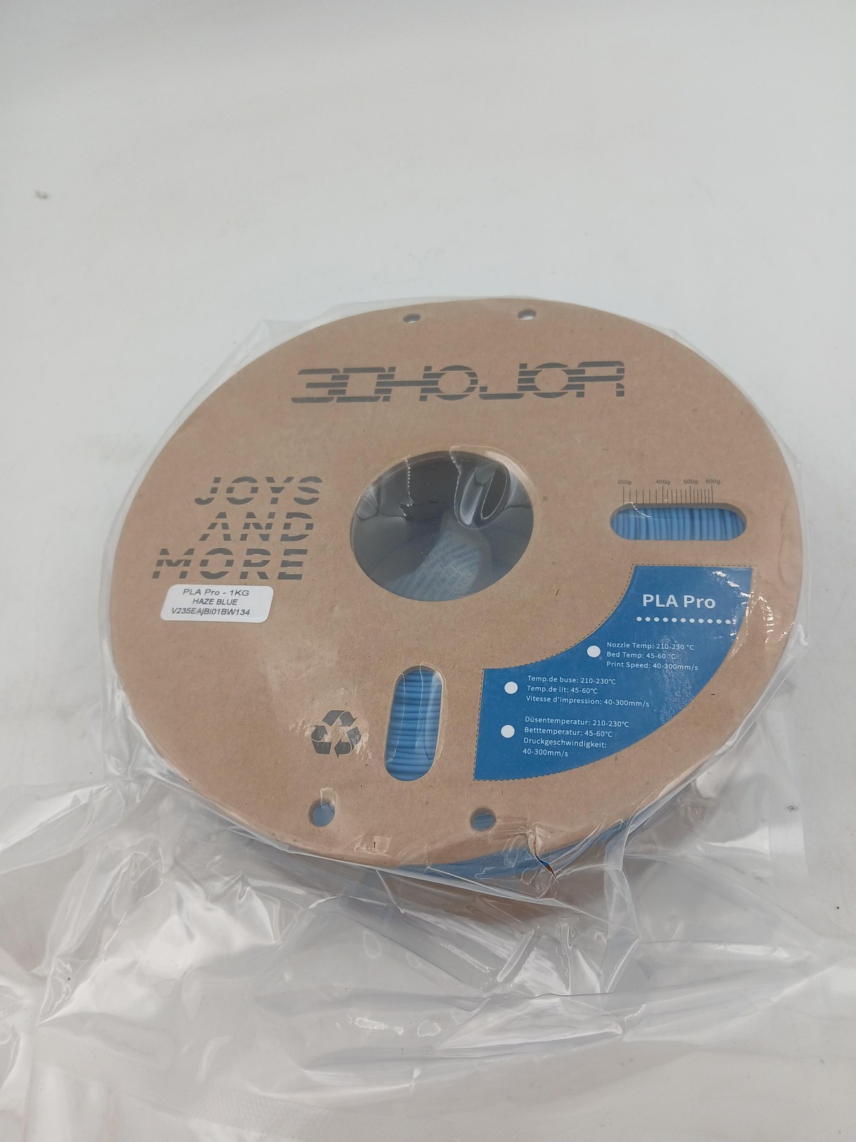 JAYO PLA Pro 3D Printer Filament 1.75mm 1kg Spool Haze Blue New Sealed