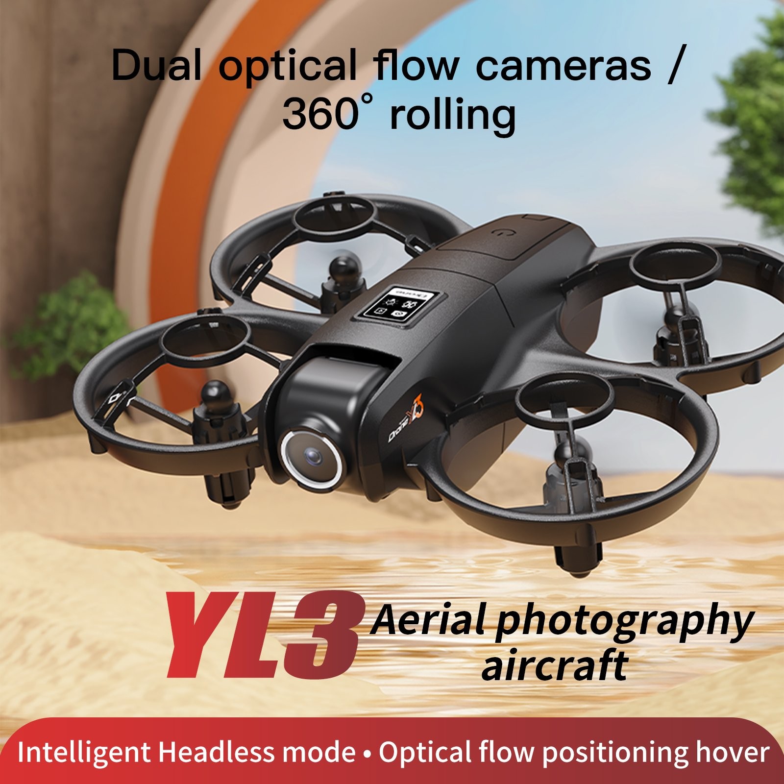2.4" Screen Mini Drone with 4K Dual Cameras Adjustable Camera 360° Flip 3 Speed