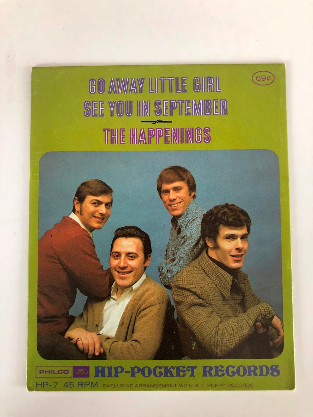 HAPPENINGS Go Away Little / See You September HIP POCKET HP7 4" 45rpm Vinyl NEW