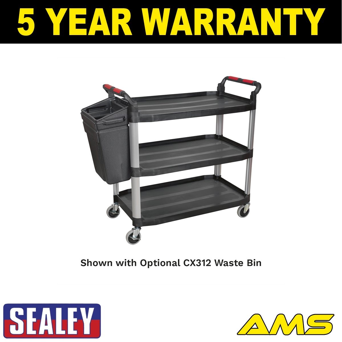 Sealey Composite Workshop Trolley 3-Level/3 Wall CX310