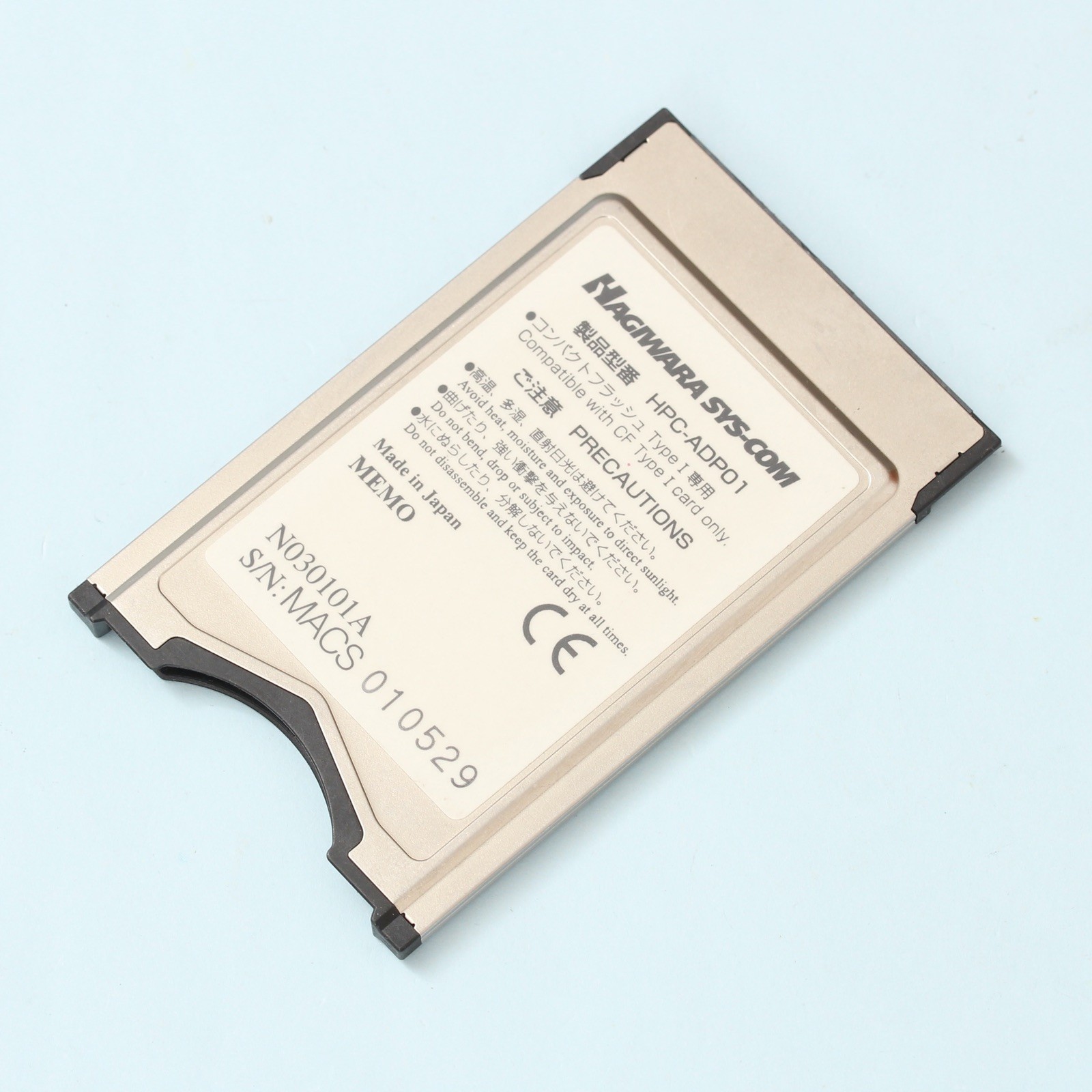 Hagiwara Sys-Com PCMCIA PC Card to Compact Flash CF Adapter Reader Writer