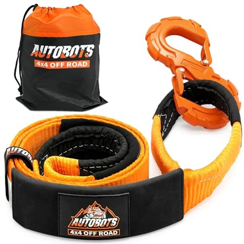 Tree Saver Strap 3" x 8' with S-Shaped Tow Hook，Heavy Duty Tow Strap 35300LBS