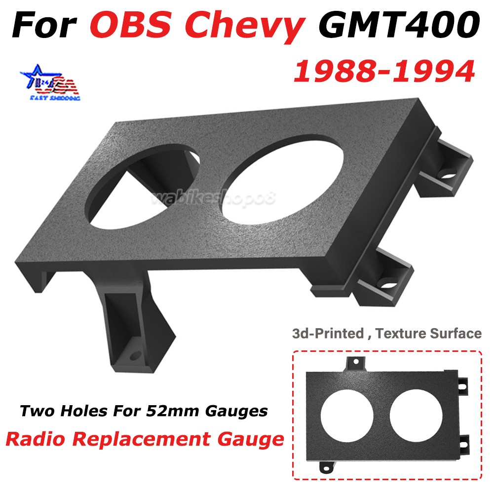For 1988-1994 OBS Chevy Radio Replacement Gauge Panel GMT400 C1500 52mm Gauges