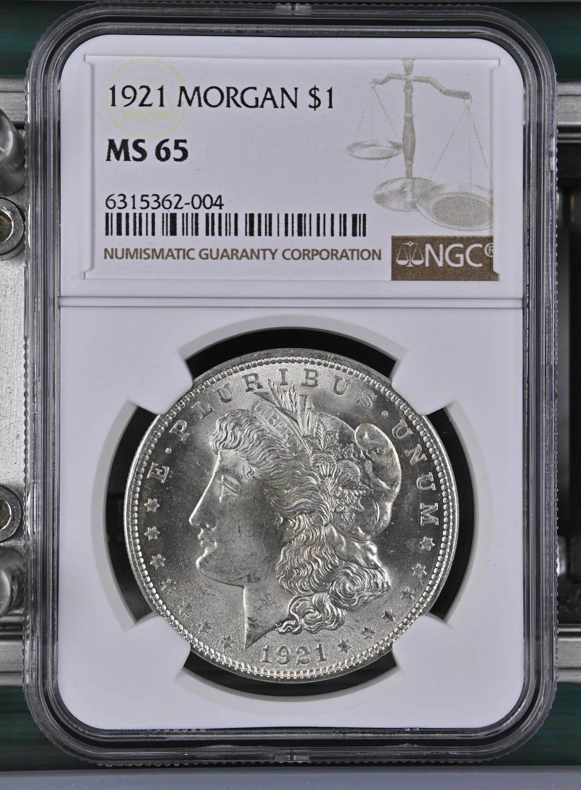 1921 Morgan Silver Dollar NGC MS-65