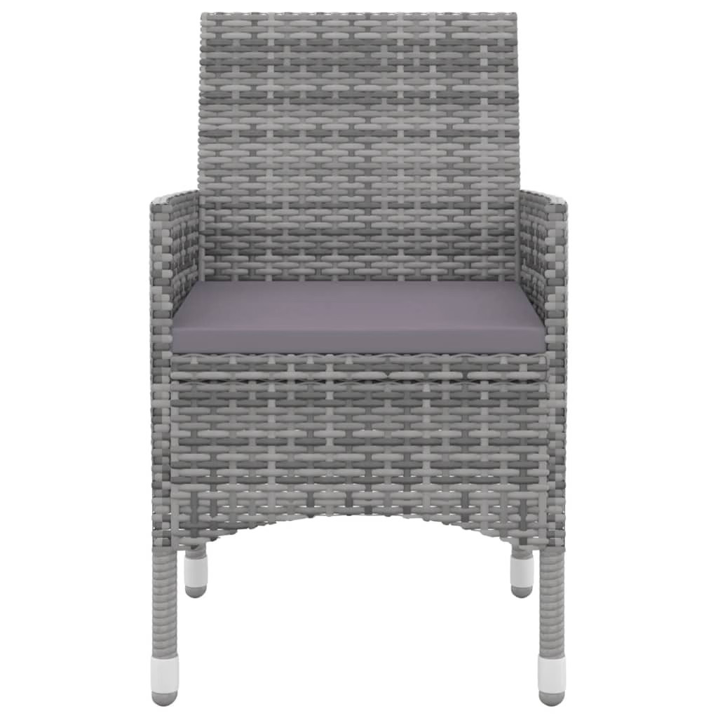 Garden Dining Set Grey, Dark grey, Black