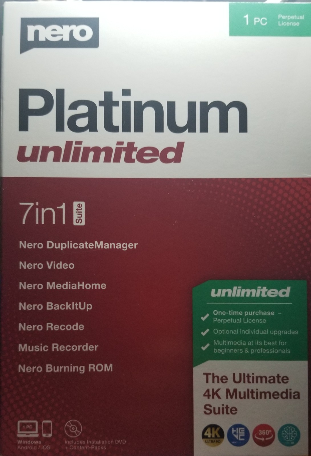 Nero Platinum Unlimited 7in1 video editing software windows or android