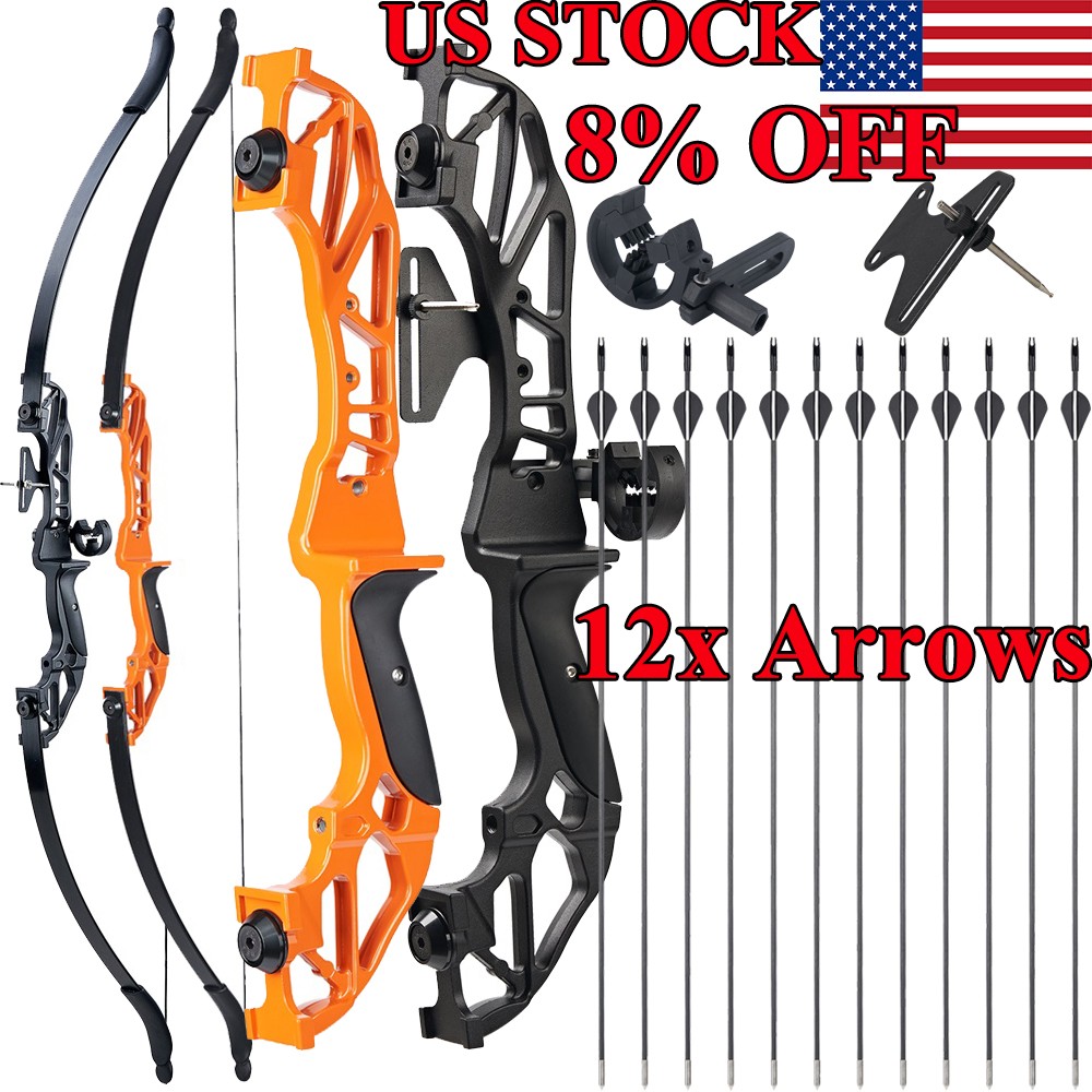 53"Archery Beginner Adult RH Takedown Recurve Bow 20-55lbs&Arrow Target Practice