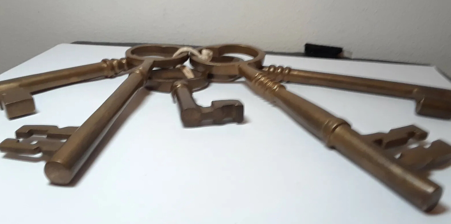 5 Antique Brass Skeleton Keys
