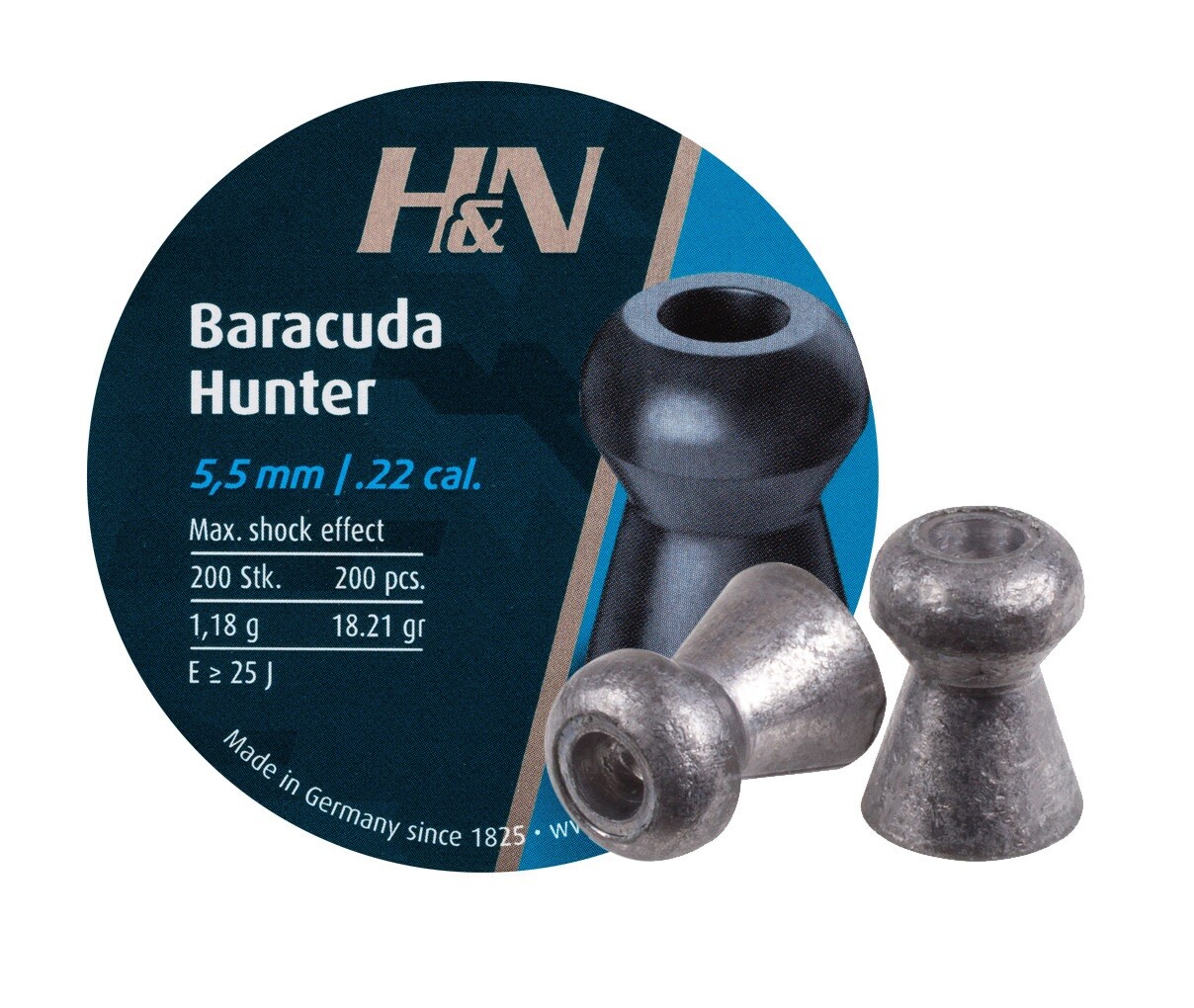 H&N Baracuda Hunter.22 Cal Pellets 18.21 Grains Hollowpoint 200ct Wholesale Bulk
