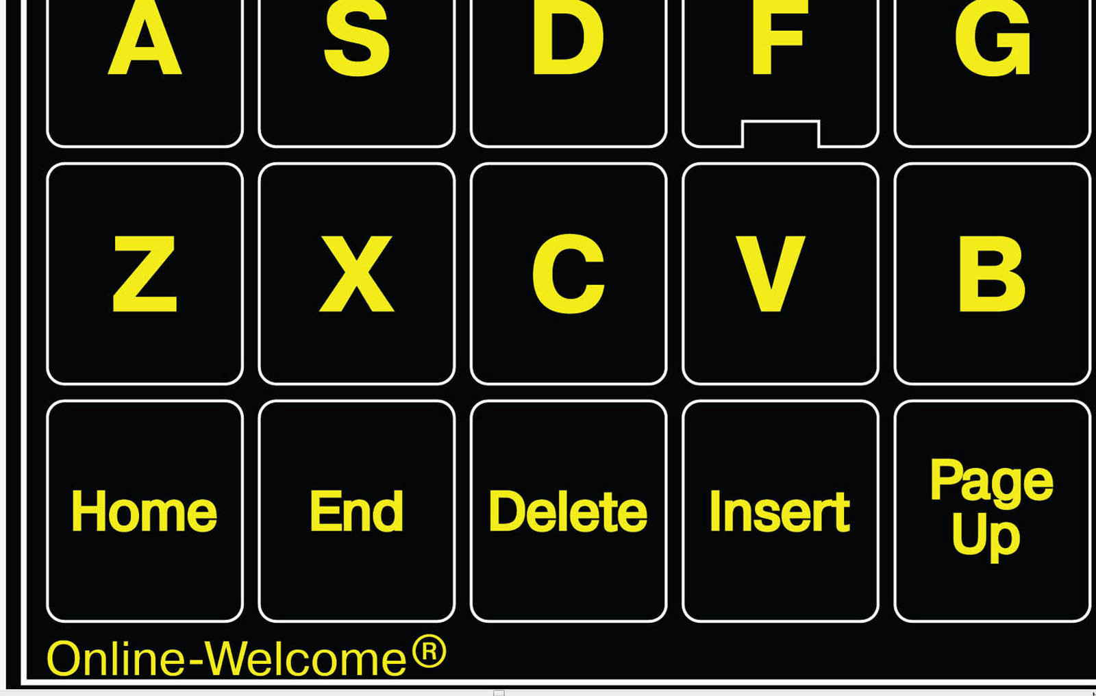 Glowing Reflective Fluorescent English US Letters Keyboard Sticker New