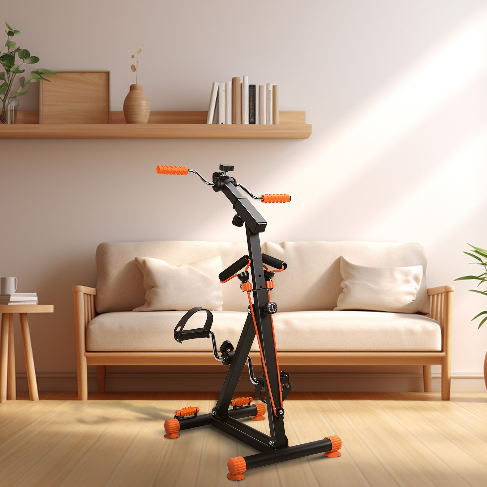 Exercise Bike with Foot Massage Function Adjustable Fitness Equipment for Senior