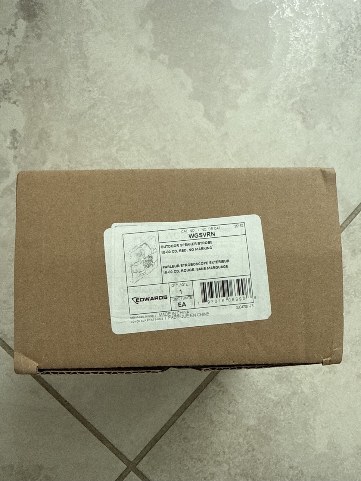 Edwards WGSVRF OUTDOOR SPEAKER/STROBE 15-30 CD RED NO MARKINGS