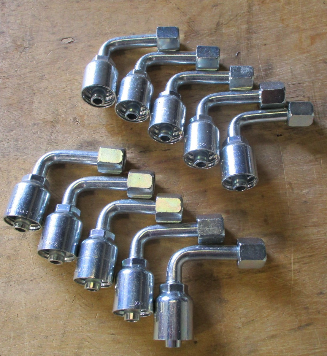 10 Pack Genuine Parker Hydraulic Hose Fittings 14143-8-8 FJIC 90 LONG