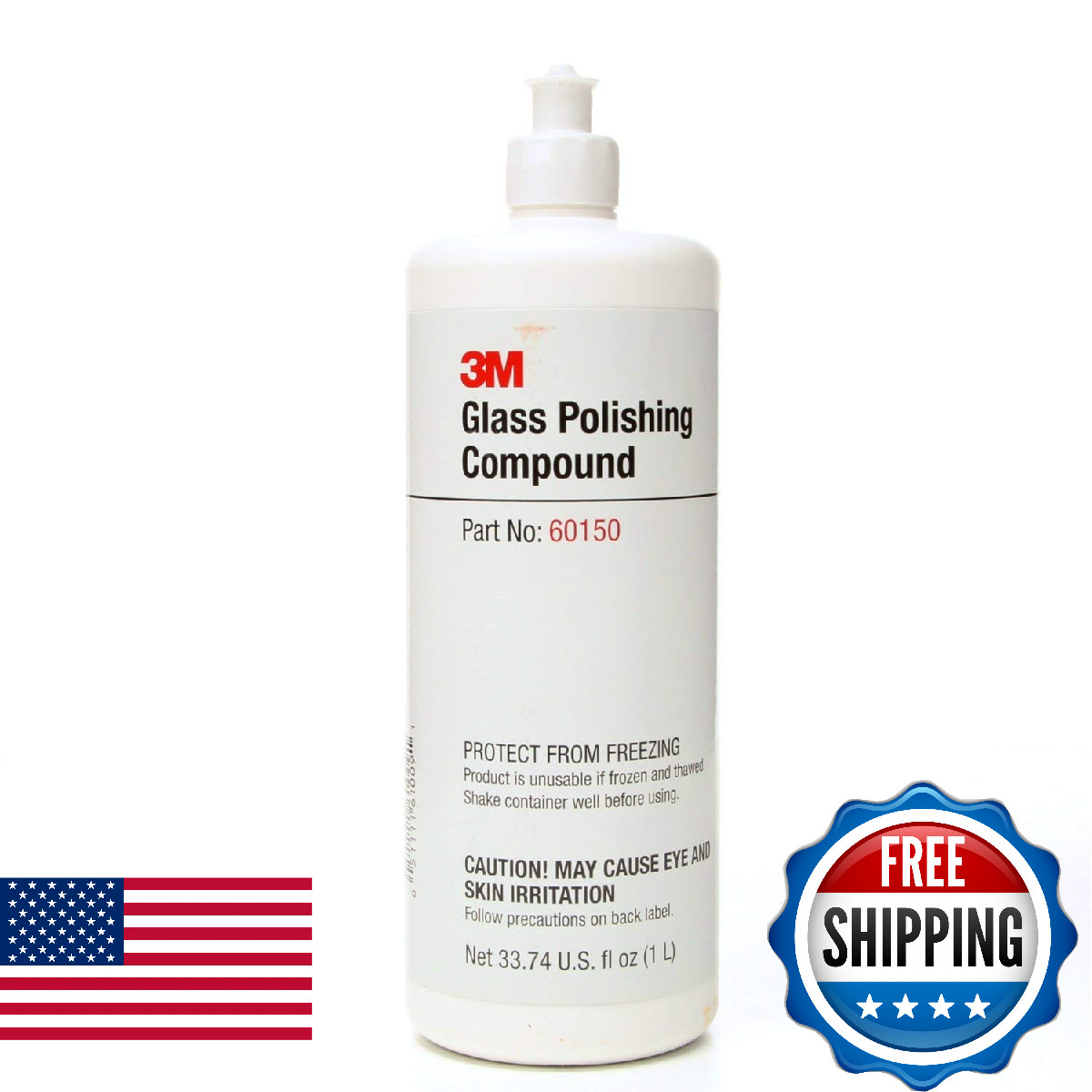 3M Glass Polishing Compound 60150 - Removes Scratches, Swirls, Water Spots