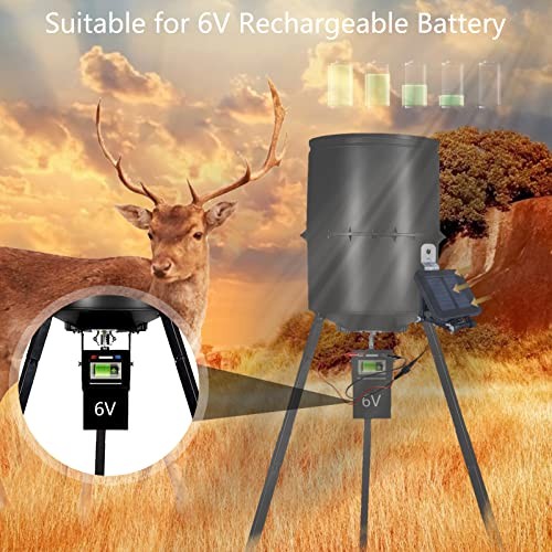 Solar Panel for Deer Feeder - Efficient Charger w/Adjustable Mounting Bracket 6V