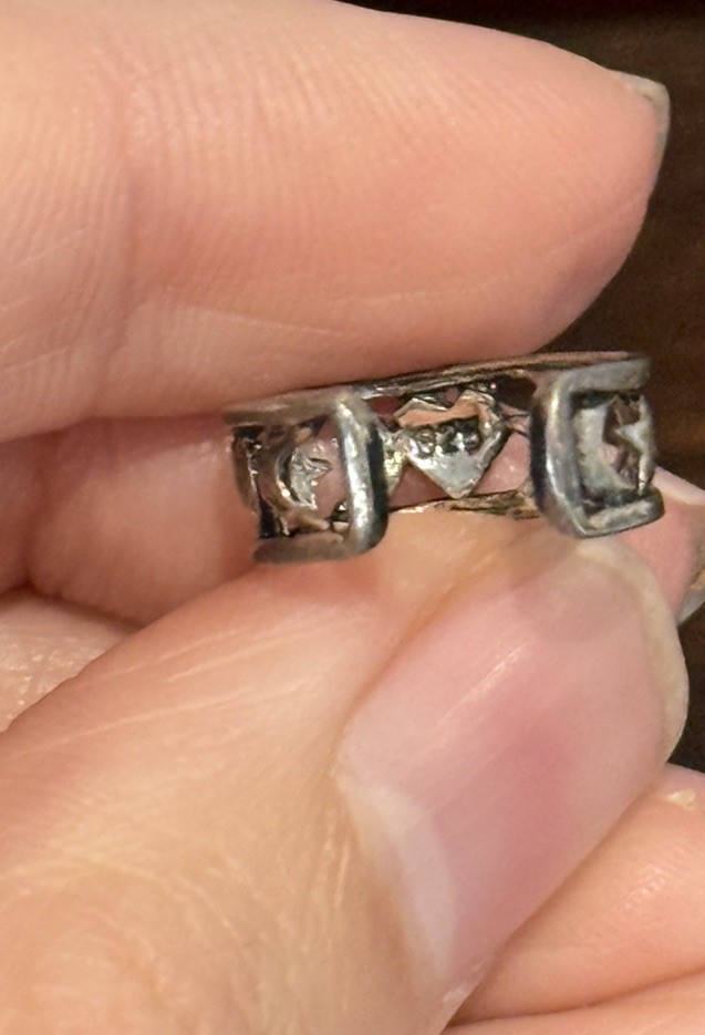 925 Sterling Silver Toe Ring Hearts Stars Moons Adjustable Boho Celestial