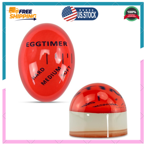 Egg Timer 2-Pack, BPA Free Color Changing for Soft or Hard Boiled Eggs