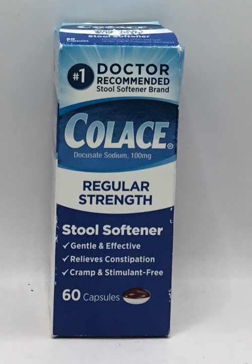 4/26 - Colace Sodium Regular Strength Stool Softener 100 mg 60 Capsules Exp 4/26