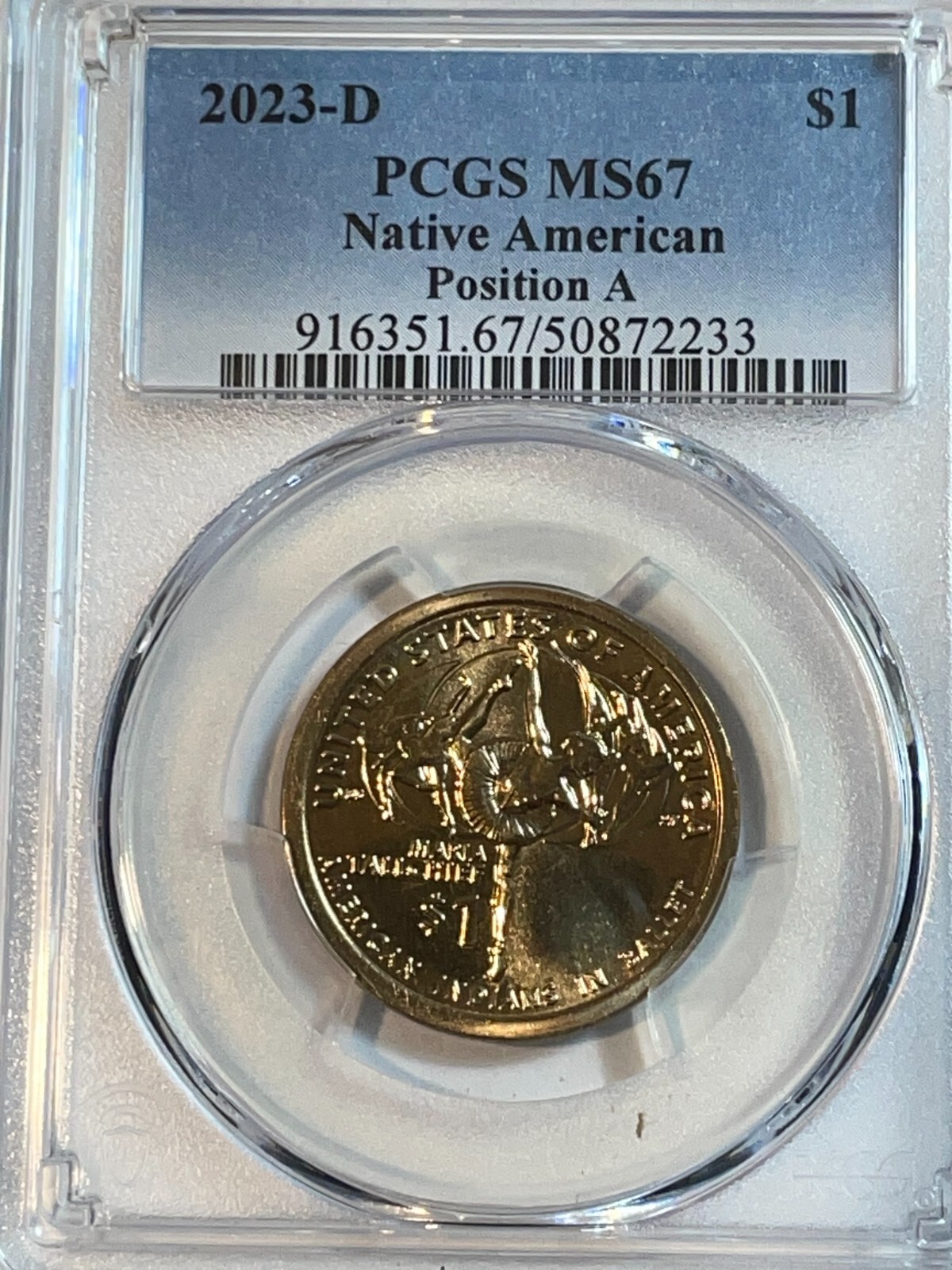 2023 D Position A Native American Dollar PCGS MS67  Sacagawea