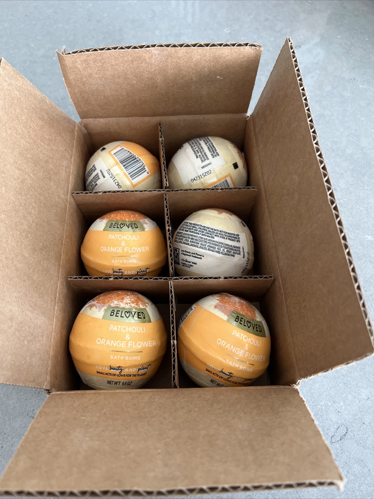 6 Pk Love Beauty And Planet PATCHOULI & ORANGE FLOWER Bath Bomb 4.6oz ea | New