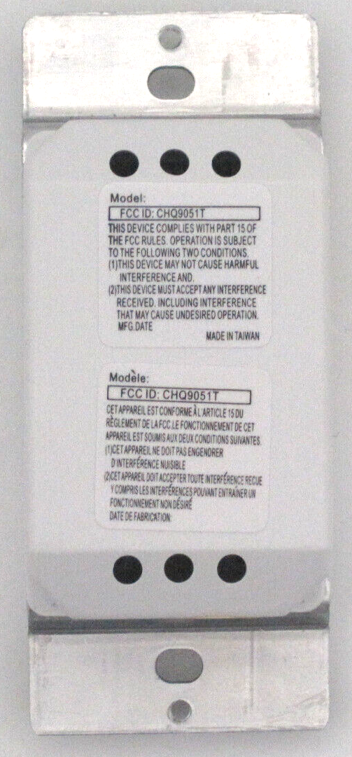 CHQ9051T Wireless BATTERY POWERED Wall Control In WHITE Down Light Control