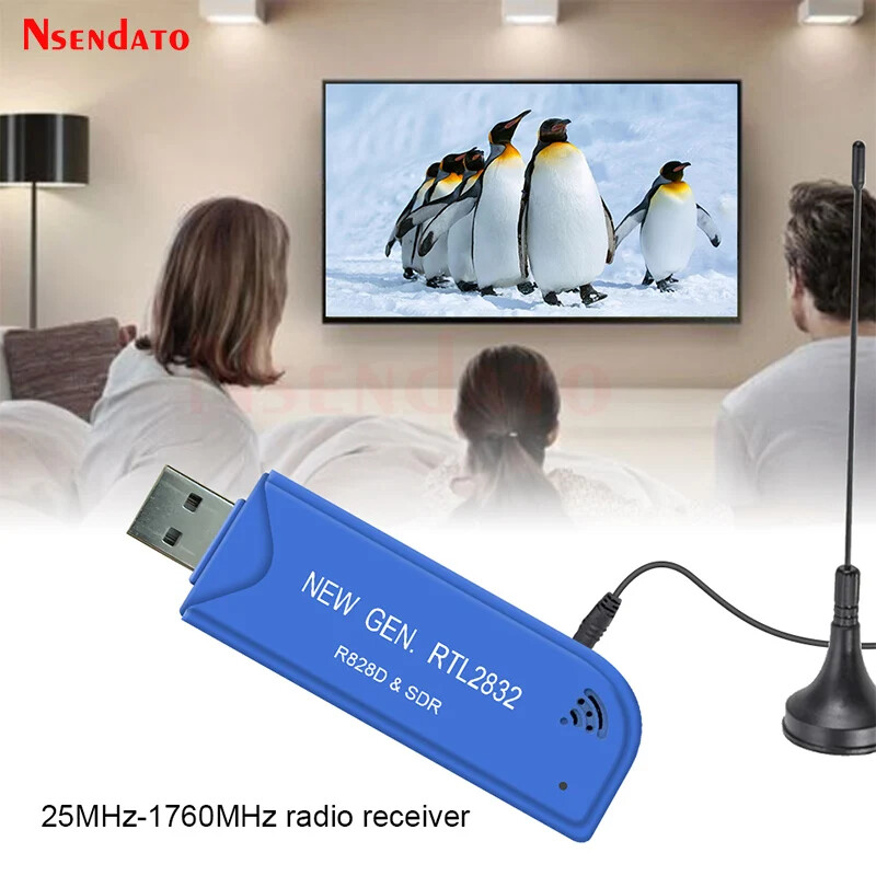 RTL2832U & R828D SDR USB2.0 TV Stick Tuner 25-1760MHz FM SDR TV Receiver Dongle