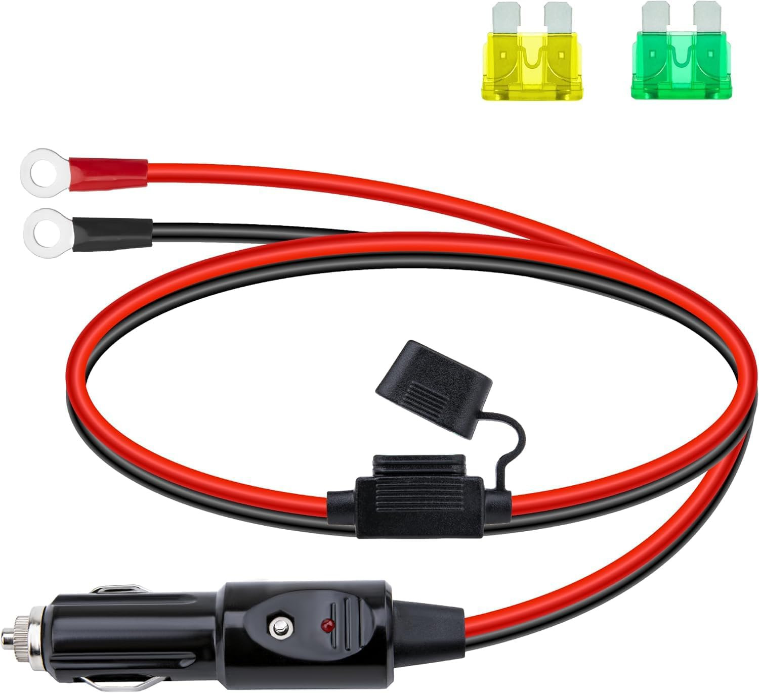 12 AWG Heavy Duty Cigarette Lighter Plug, 3.3 FT Cigarette Lighter Male Plug Ada