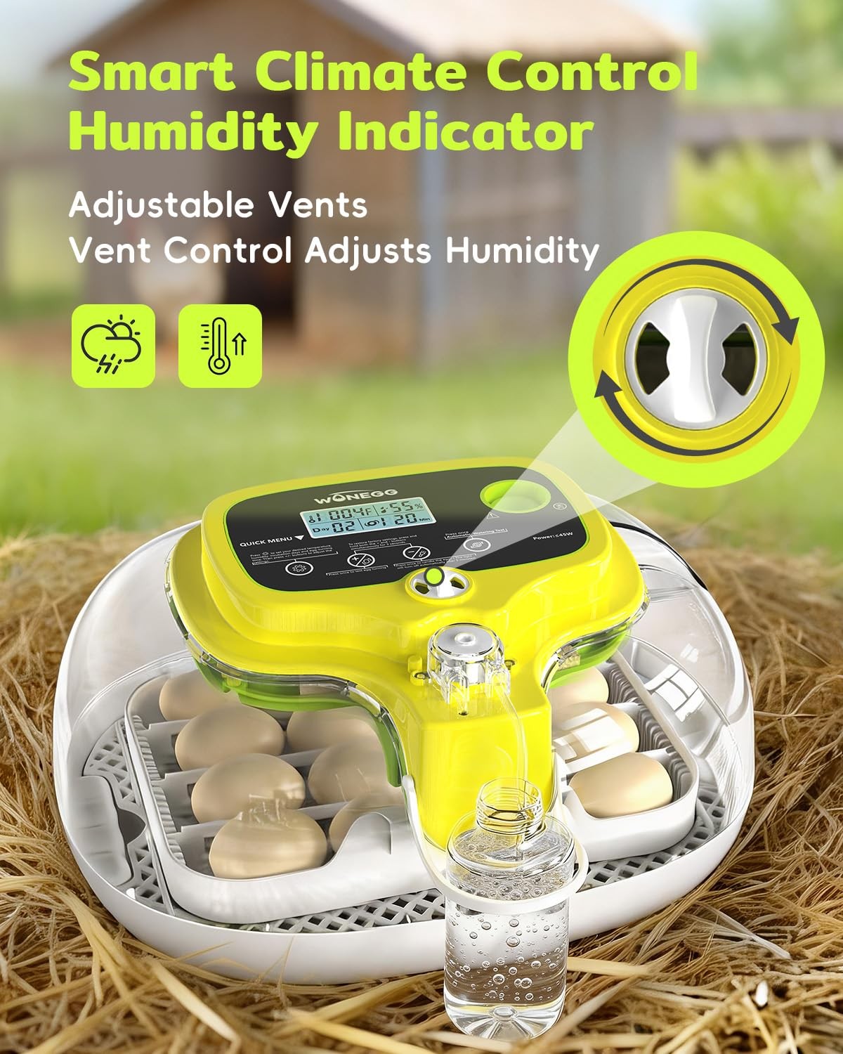 Automatic Egg Incubator 16 Eggs Mini Chicken Hatching Auto Water Refill Kitchen