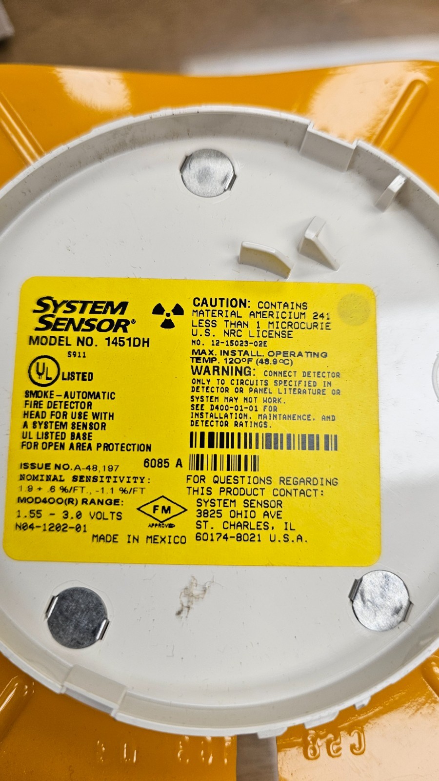 NEW System Sensor 1451DH Smoke Detector