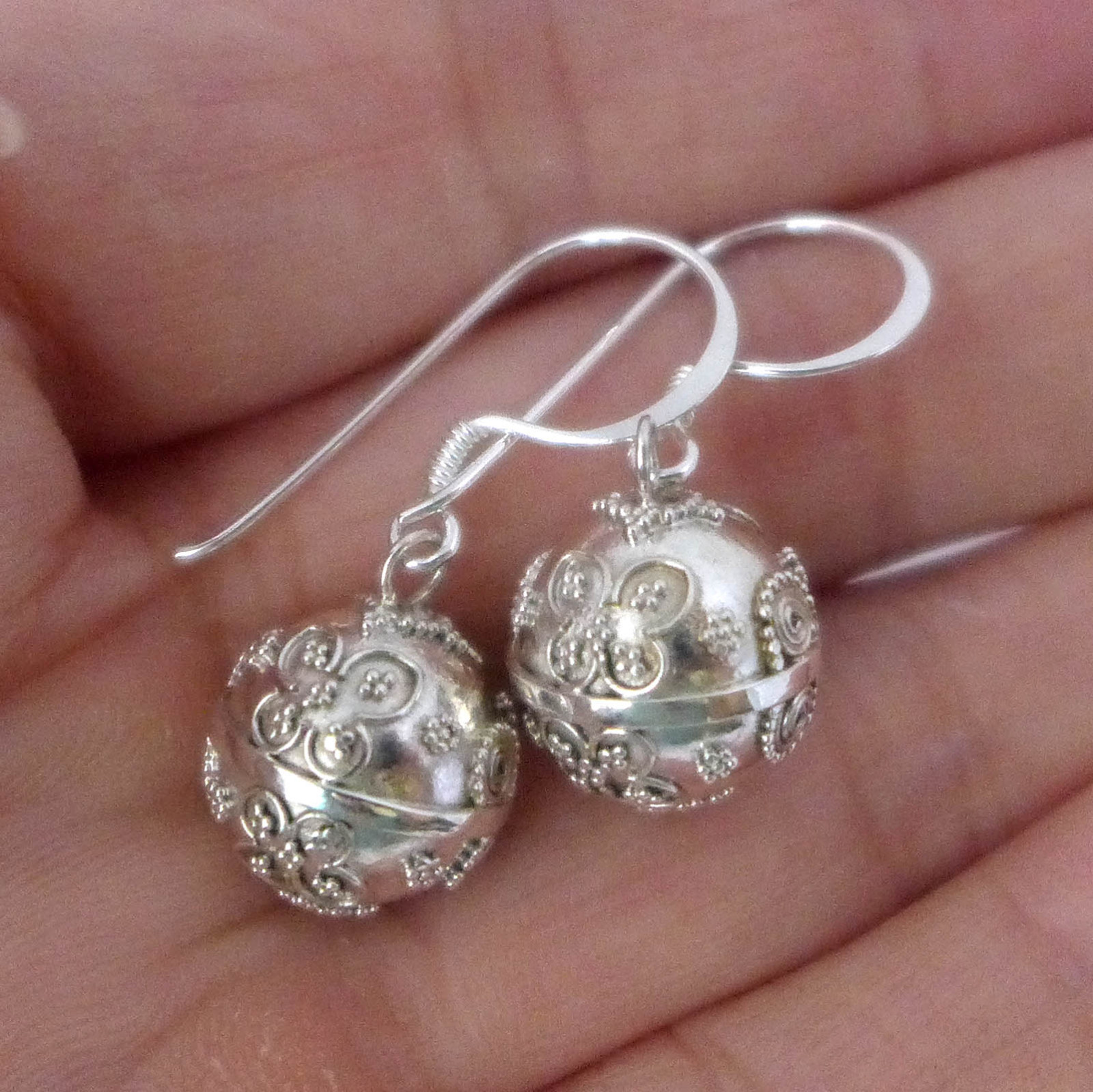 12mm sterling silver butterfly harmony ball earring jingle muscial chime earring