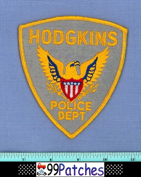 HODGKINS (Old Vintage) ILLINOIS Police Shoulder Patch BLUE &GOLD EAGLE 5G