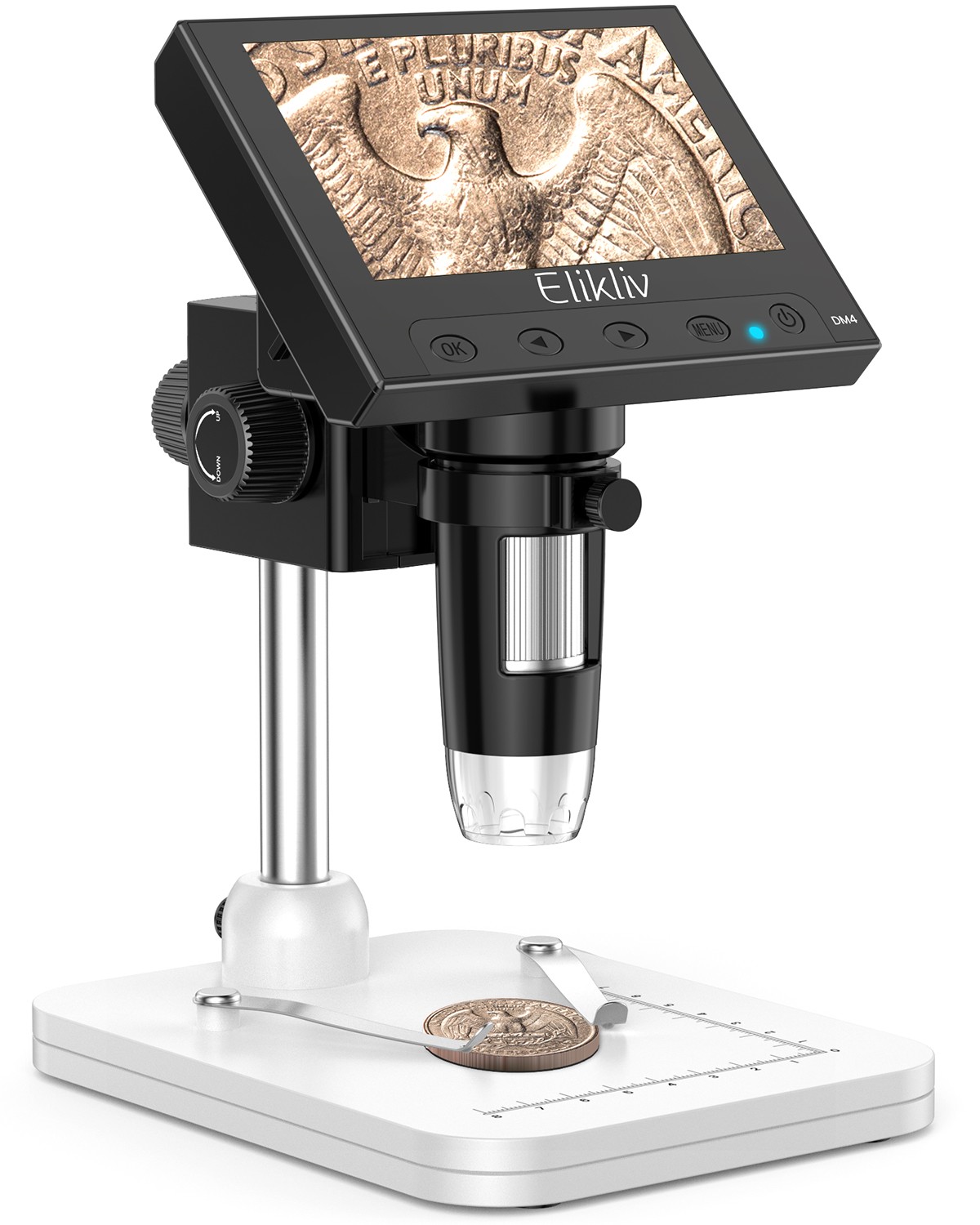 Elikliv 1000X Digital Microscope 4.3'' LCD Screen PCB Repair Coin Magnifier Used
