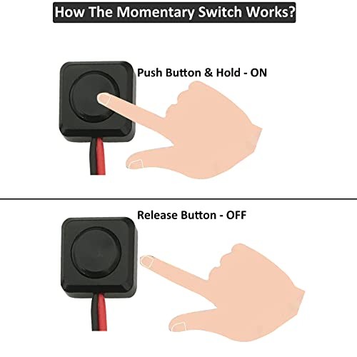 10PCS Momentary Push Button Switch 12v with 13.5 (10-PACK) Momentary Switch