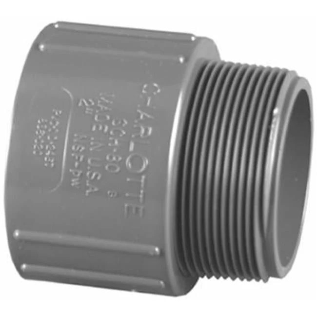 Charlotte Pipe PVC 08109 1200HA 1.25 in. PVC Schedule 80 Male Pipe Thread Ada...