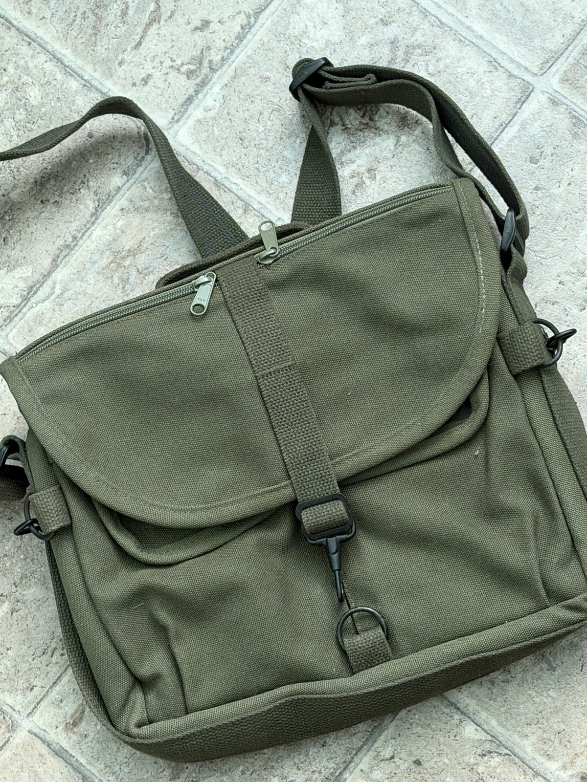 DOMKE Olive Green Canvas Military Surplus Shoulder Bag Militaria