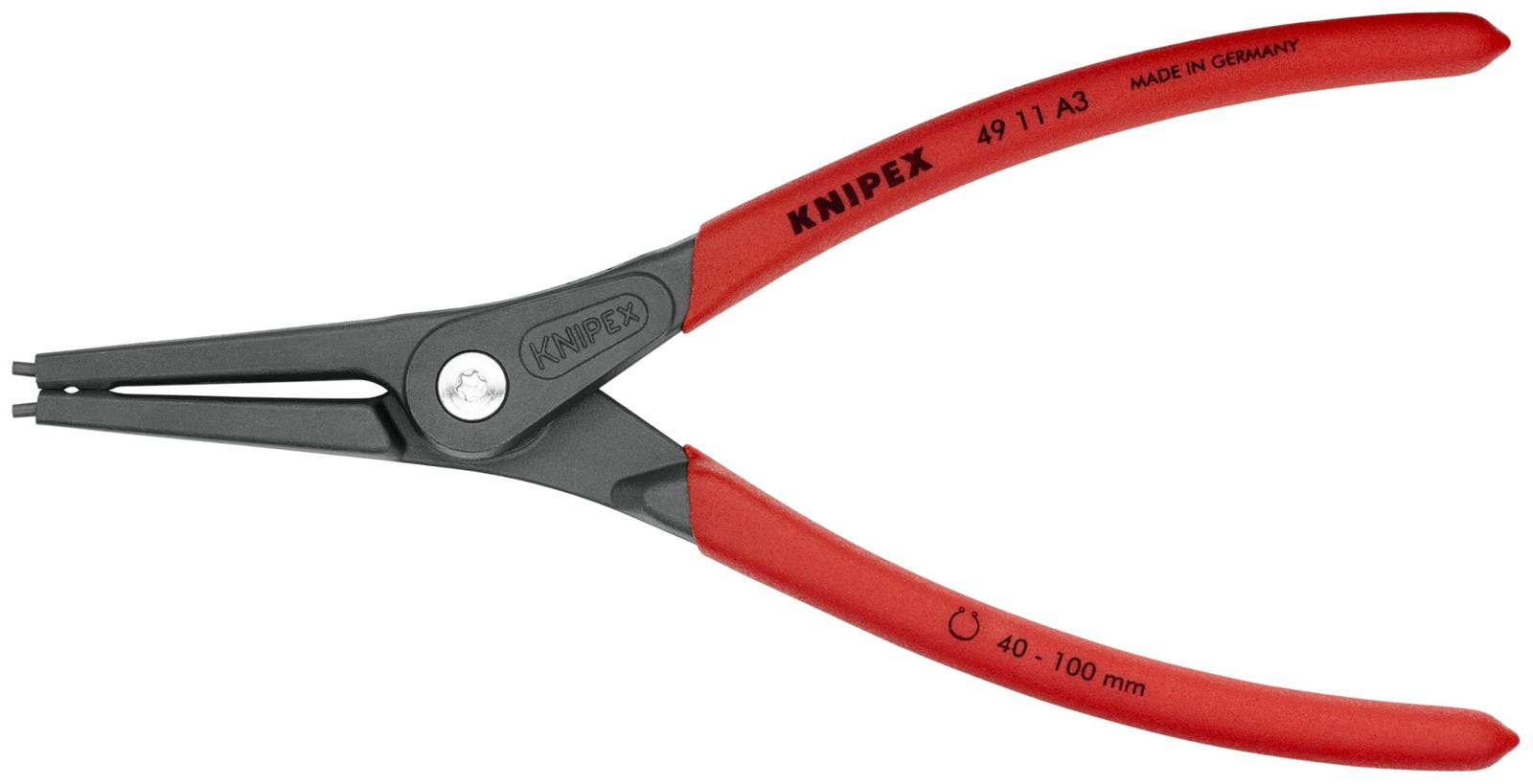 KNIPEX 49 11 A0 Snap Ring Pliers Red and Silver