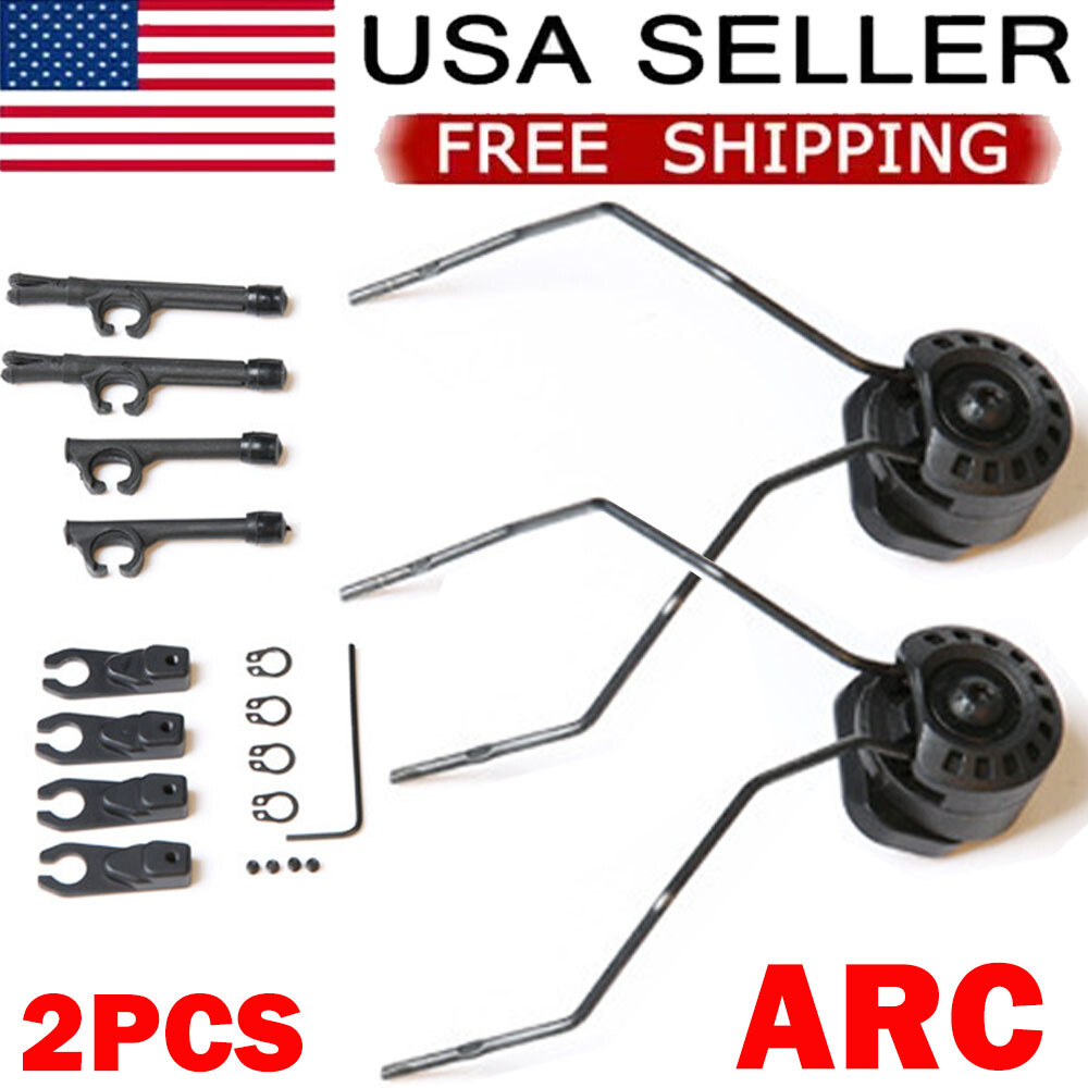 ARC Helmet Rail Adapters Black For Peltor Comtac Sordin Howard Leight Headset US