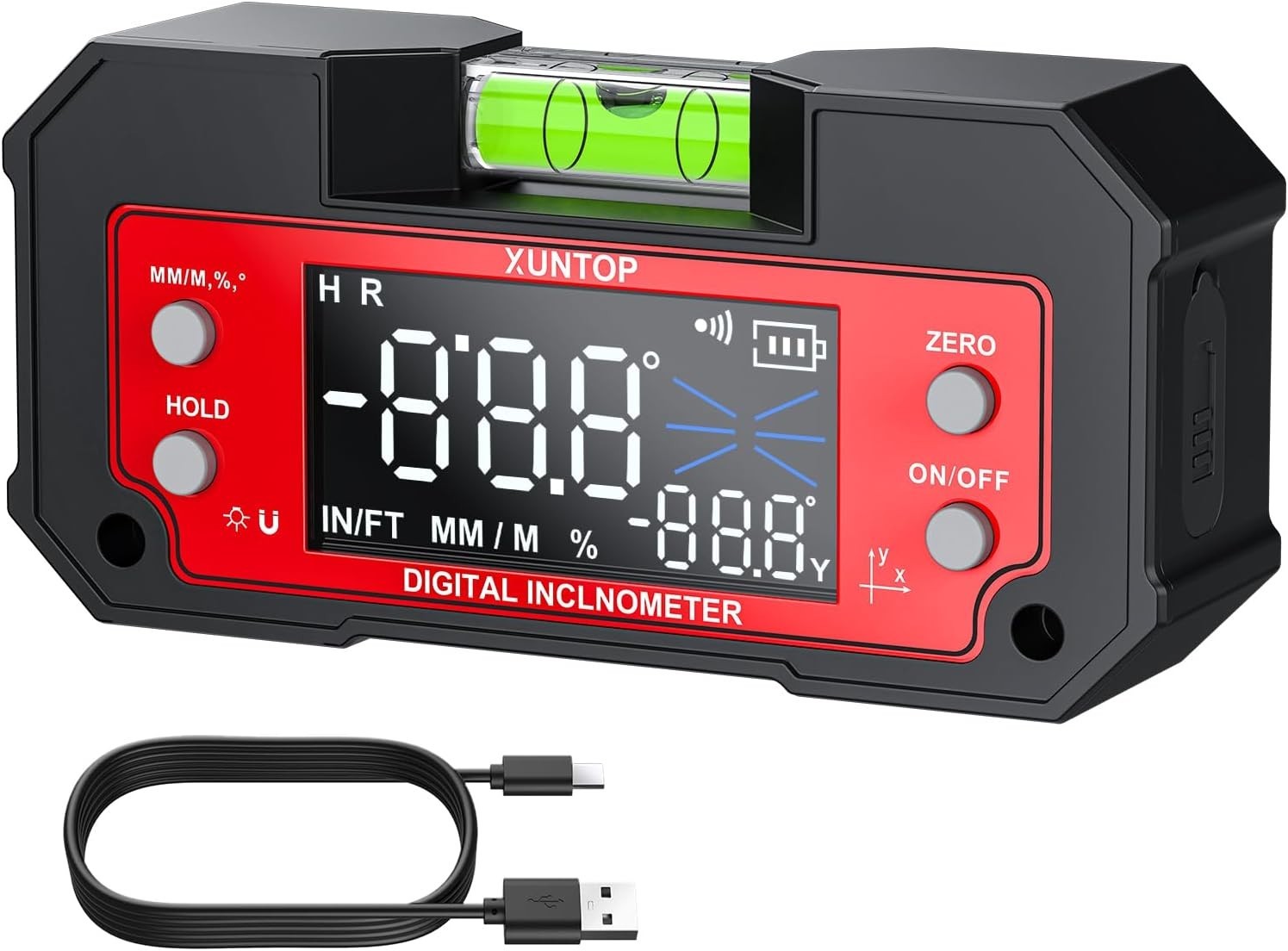 User-Friendly Dual Axis Angle Finder with Rechargeable Battery for Professionals