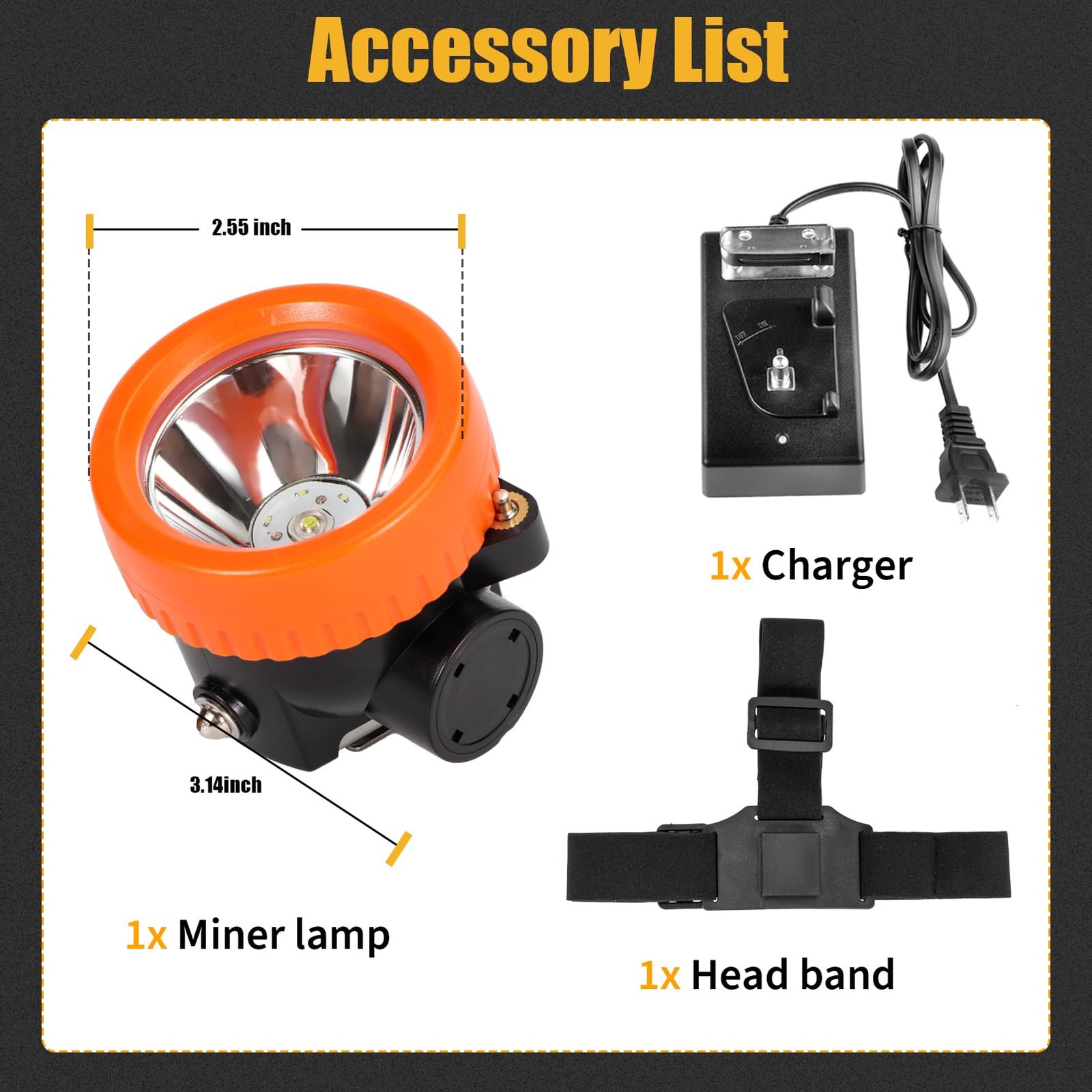 Yongkist Rechargeable Mining Headlamp with 7 LEDs, Explosion-Proof Cap Light ...