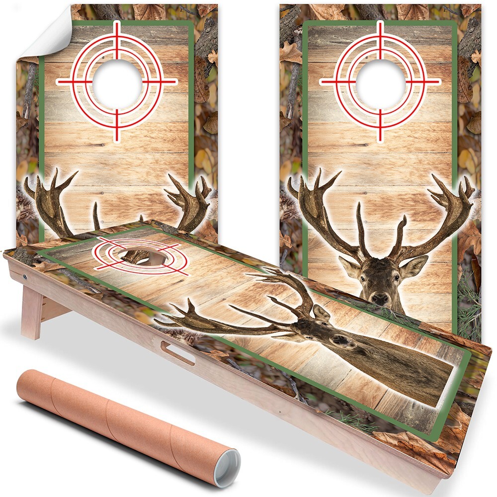 Deer Hunting Sport Cabin Activity Cornhole Board Wraps and Decals Vinyl Sticker