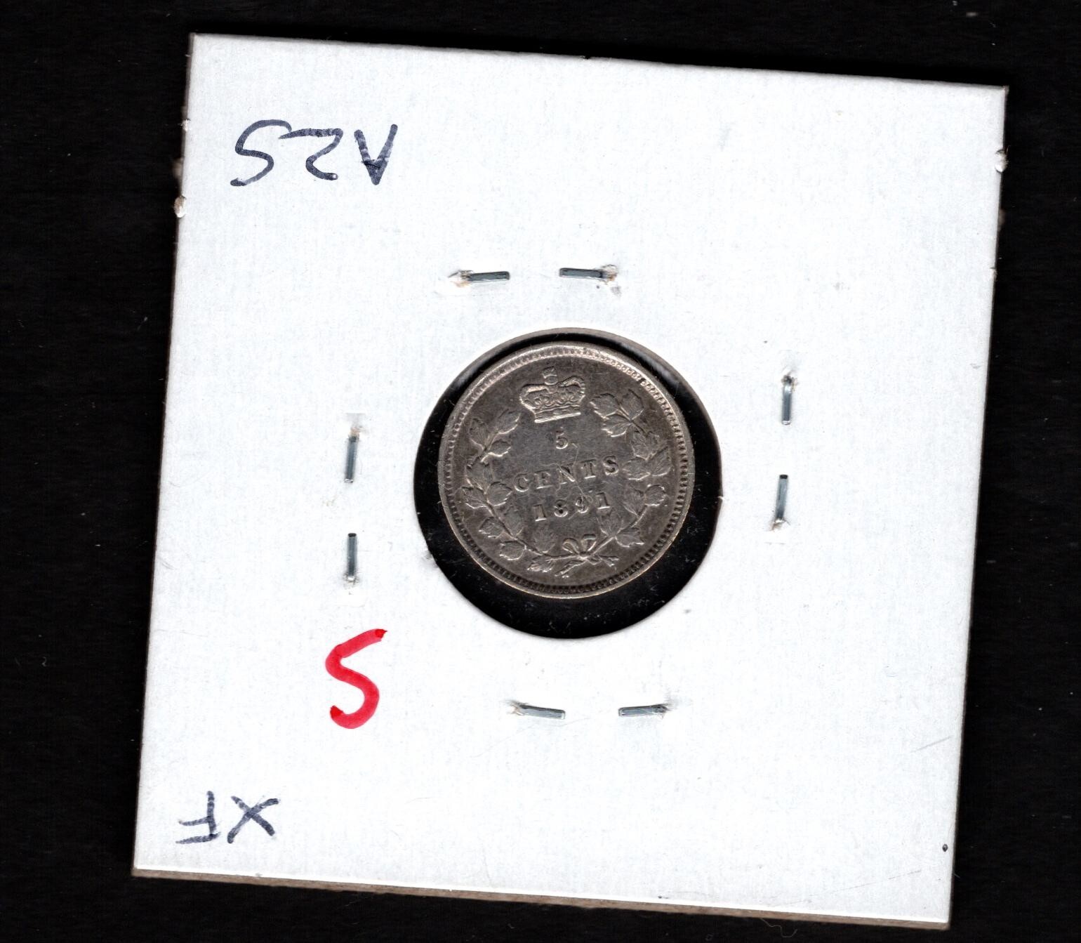 1891- Canada- Victoria Five Cents