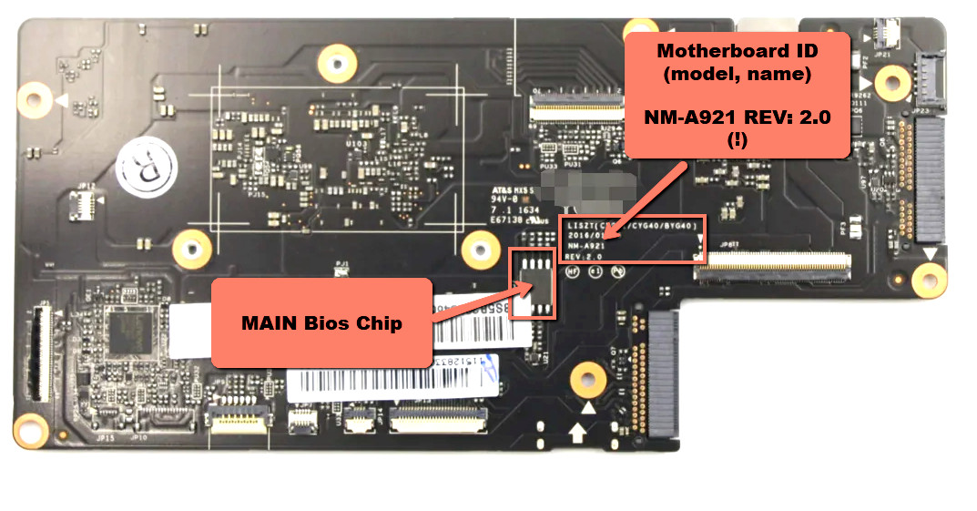 BIOS chip for LENOVO YOGA 900-13ISK2, For Motherboard NM-A921 Rev: 2.0 (!)