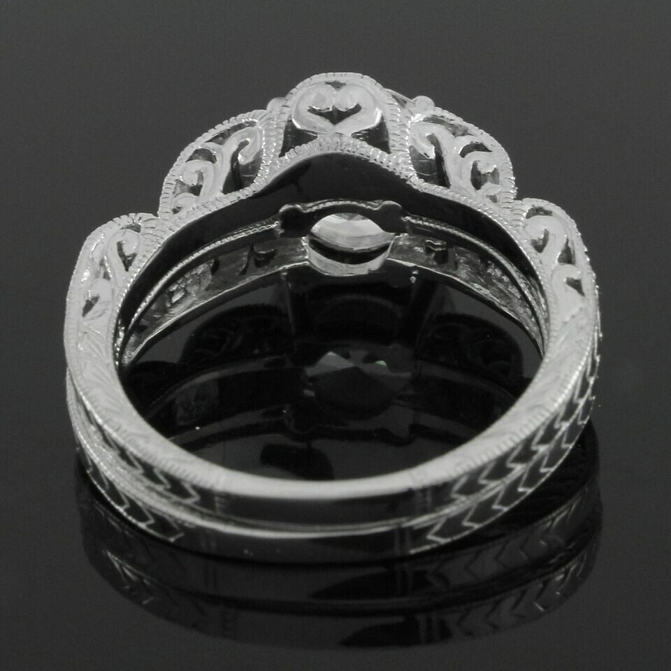 3 Ct Round Cut Off White Treated Diamond Ring 925 Sterling Silver With Band