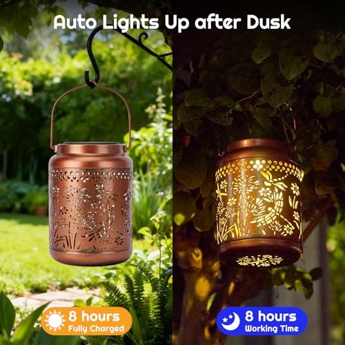 Solar Lanterns Outdoor Waterproof - Garden Decor Hanging Solar Dragonfly