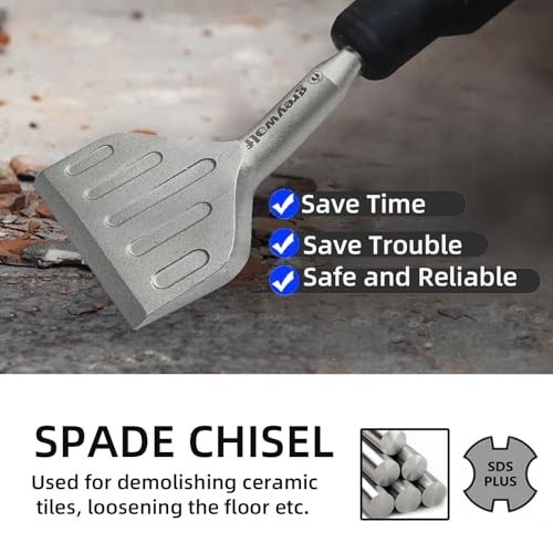 SDS Plus 3in Wide Bent Chisel Bit 20° Angle Floor Scraper Tile Removal Tool