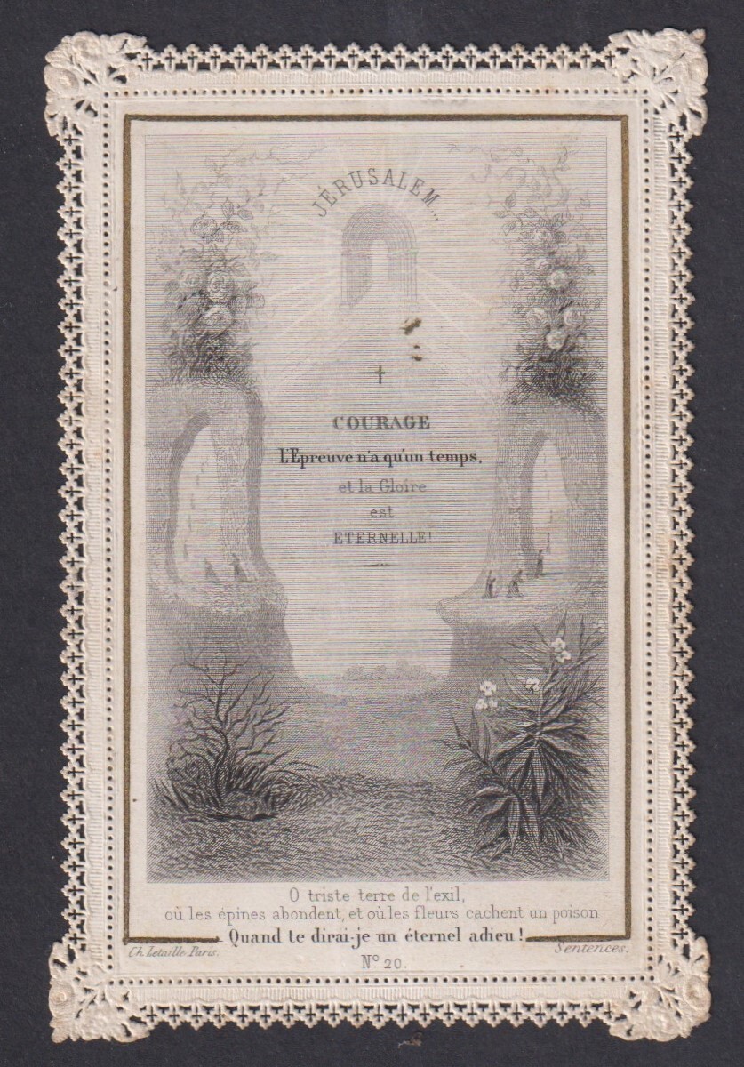 Holy card antique canivet de Primera Comunion santino image pieuses estampa