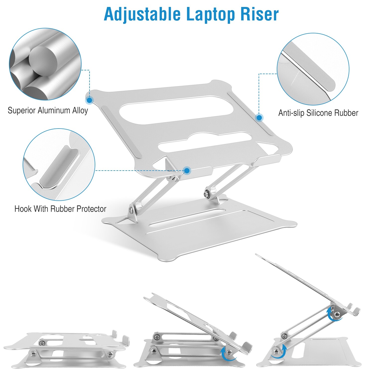 10-17 inch Adjustable Foldable Laptop Stand Desk Notebook Riser Computer Holder