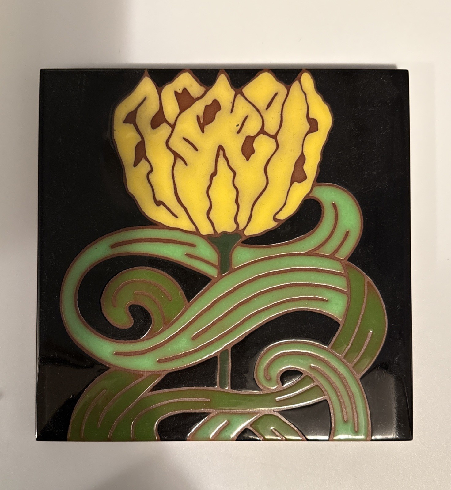 Besheer Art Tile Yellow Flower