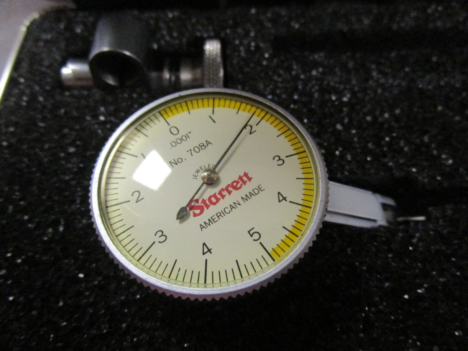 Starrett 708 series dial test indicator 708A with case