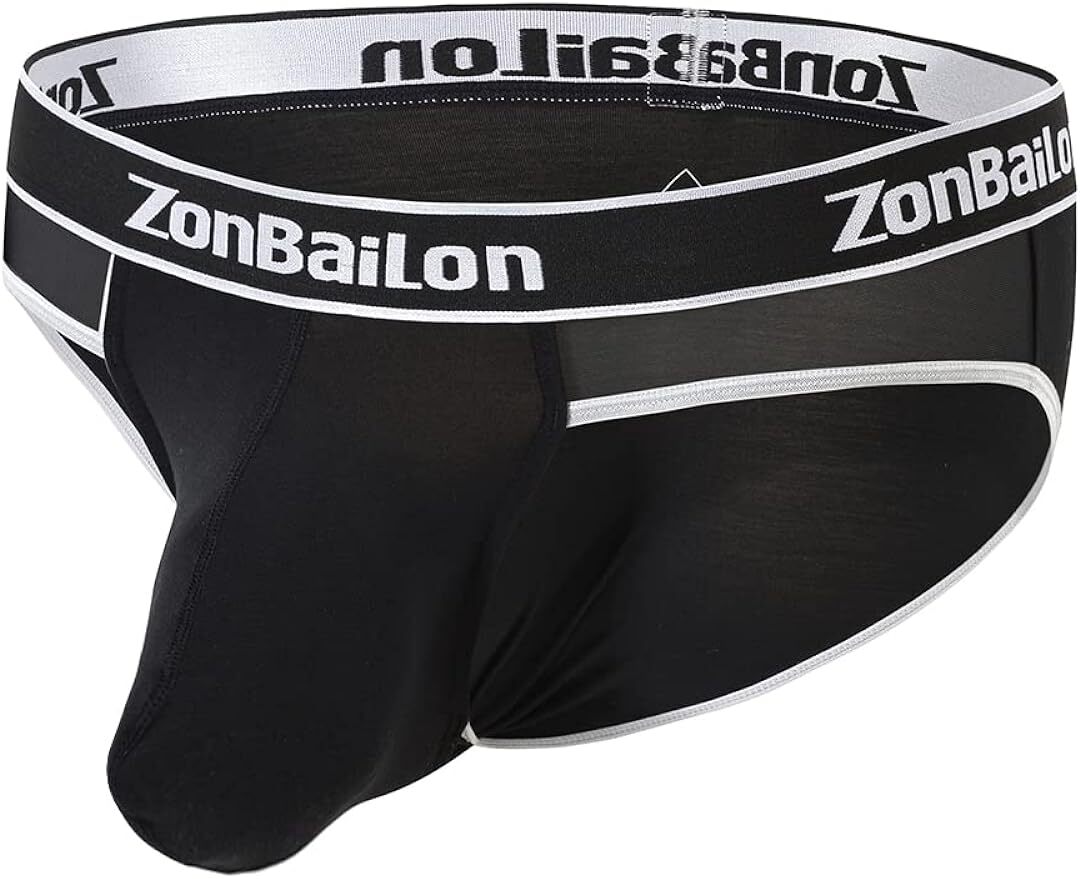 Mens Black Briefs Bikini Bulge Enhancing Pouch Tagless Bamboo Underwear M-3XL